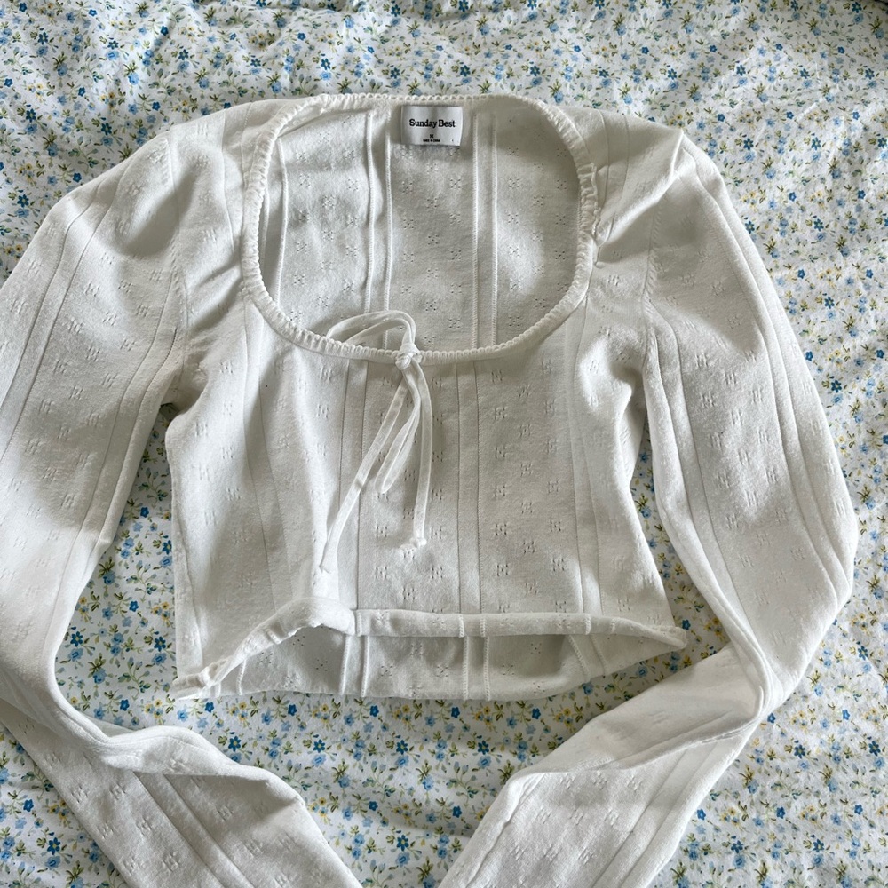 Sunday Best Cream Long Sleeve Blouse